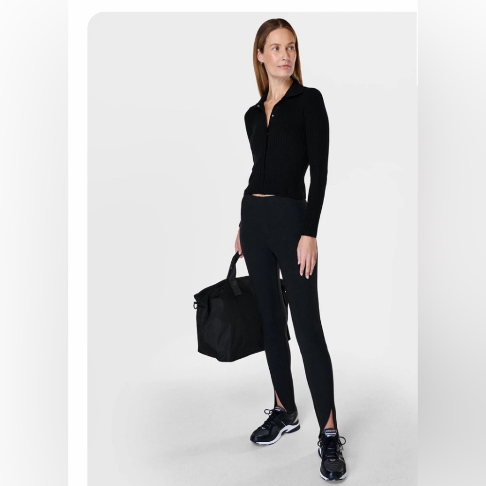 NWT Sweaty Betty Sculpted split trouser‎ black sz small